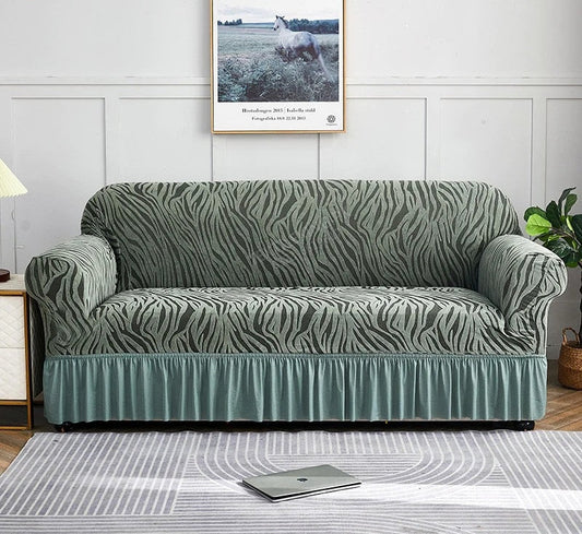 Zebra Frill Sofa Cover