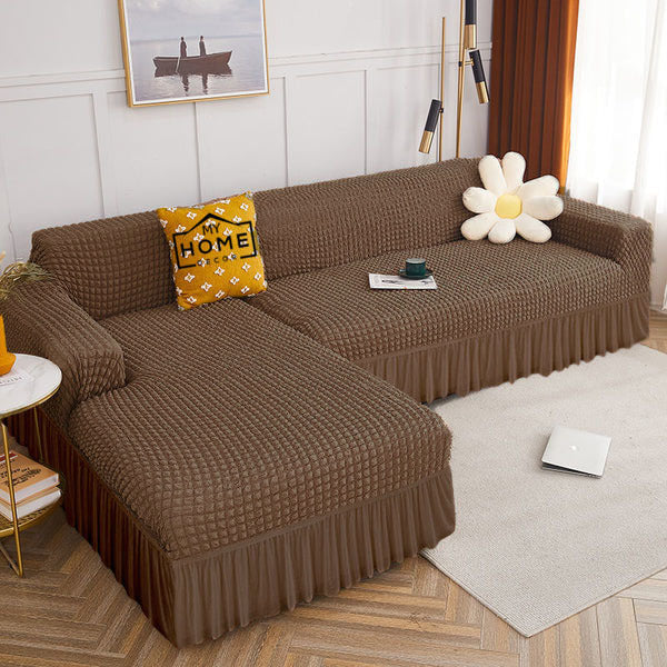 L Shape Bubble Frill Sofa Cover