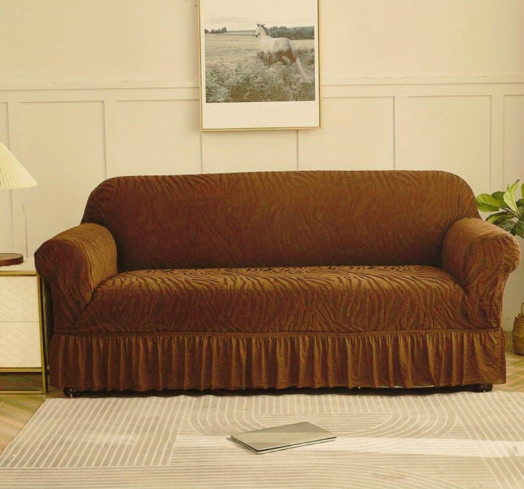 Zebra Frill Sofa Cover