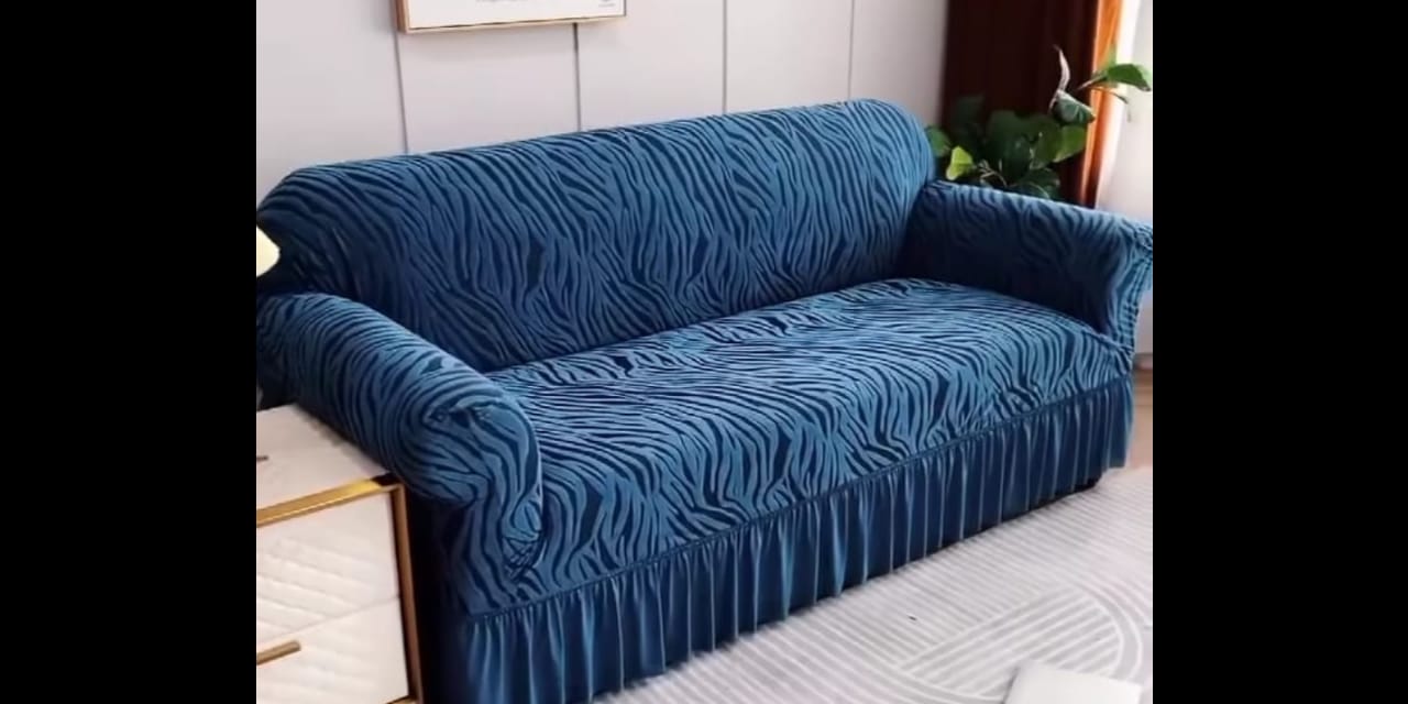 Zebra Frill Sofa Cover