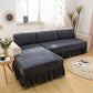 L Shape Turkish Frill Sofa Cover