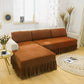 L Shape Turkish Frill Sofa Cover