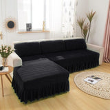 L Shape Turkish Frill Sofa Cover